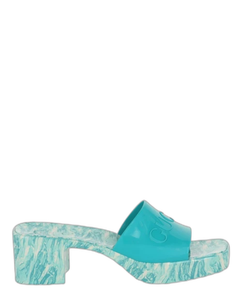 Gucci Logo Slide Sandals Light Blue (Women's)