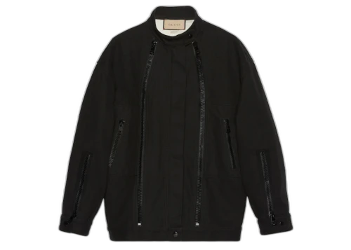 Gucci Zipper Detailed Denim Jacket Black