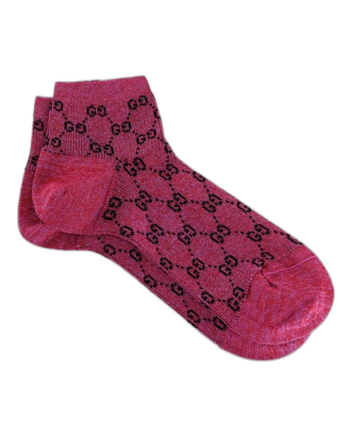 Gucci GG Supreme Metallic Ankle Socks Pink