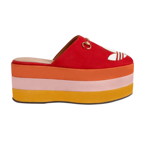 Adidas x Gucci GG Platform Sandal 'Red Suede' (Women's)