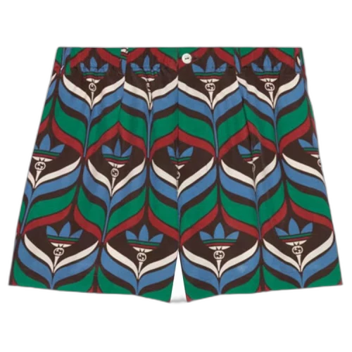 Gucci x adidas Trefoil Print Shorts 'Brown/Green'
