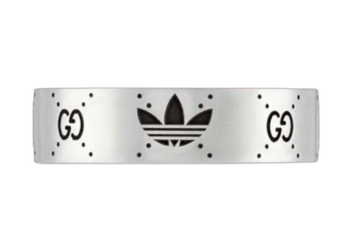 Gucci x adidas Engraved Interlocking G Ring Silver