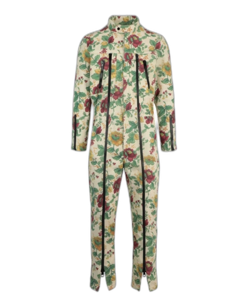 Gucci Floral Jacquard Jumpsuit Green