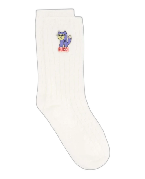 Gucci Treccina Latte Socks White