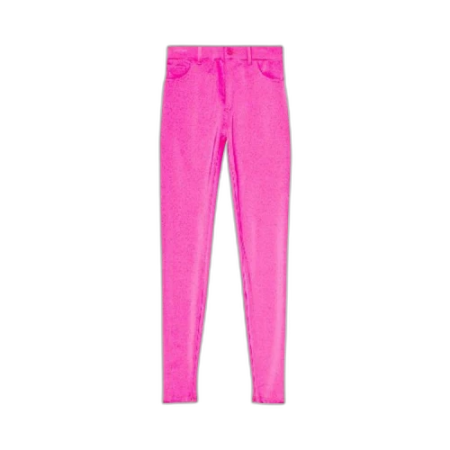 Balenciaga Women's High-Waisted Nylon Leggings Lipstick Pink