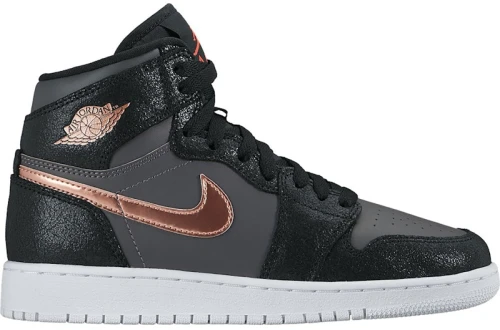 Jordan 1 Retro High Black Metallic Red Bronze Dark Grey (GS)