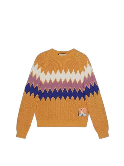 Gucci Stripe Pattern Sweater Orange Multi