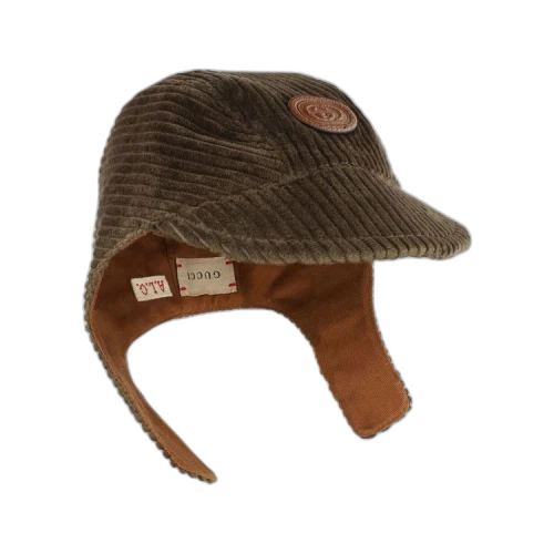 Gucci Kids Logo Patch Corduroy Cap 'Brown'