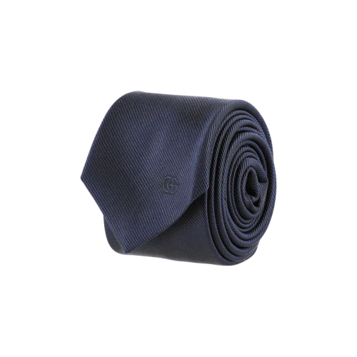 Gucci Double G Silk Jacquard Tie Midnight Blue