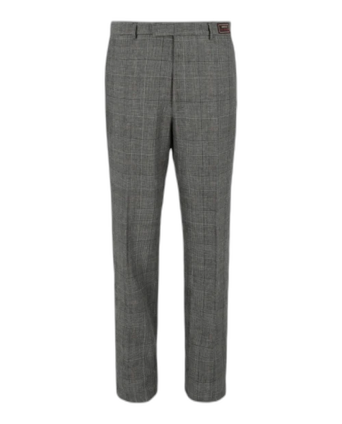 Gucci Prince of Wales Tailored Trousers Grey Beige
