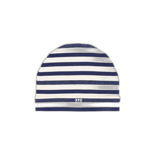Gucci Kids Striped Knit Beanie 'Ivory/Blue'