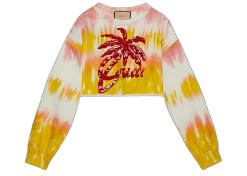 Gucci Tie Dye Cotton Jersey sweatshirt Yello Pink White