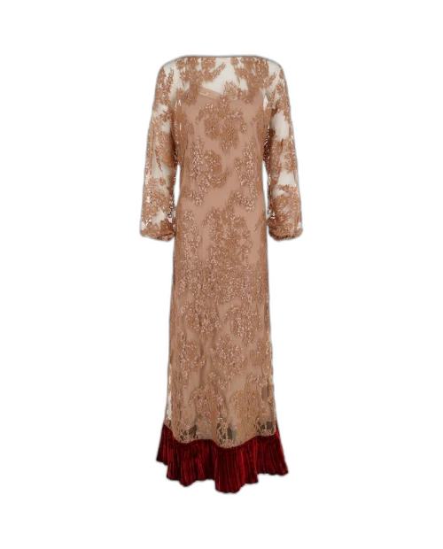 Gucci Floral Lace Dress Brown Multi