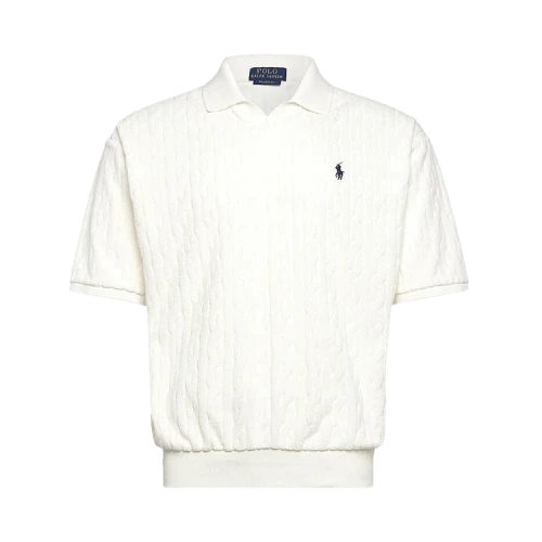 Polo Ralph Lauren Relaxed Fit Cable Terry Johnny Collar Polo 'Deckwash White'