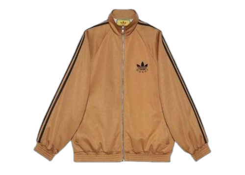 Gucci x adidas Cotton Jersey Zip Jacket Beige/Black