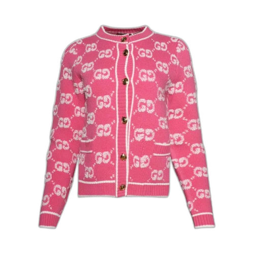 Gucci GG Wool Bouclé Jacquard Cardigan 'Baloon Pink'