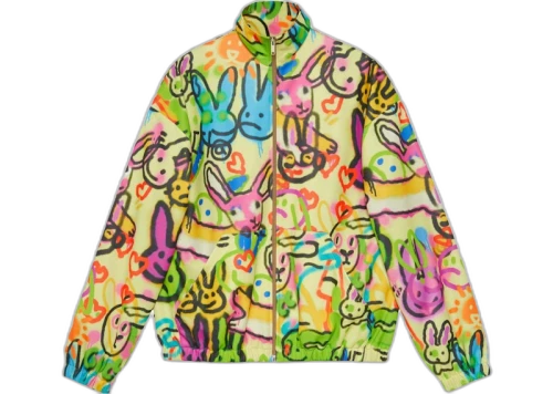 Gucci Bunny Print Full Zipped Jersey Jacket Multi