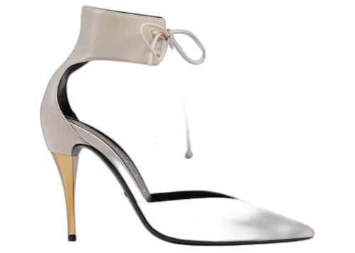 Gucci High Heel Pump with Ankle Cuff Grey Brown (Women's)