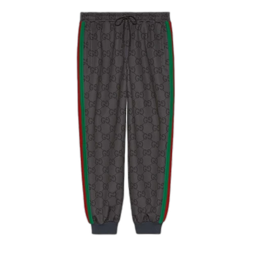 Gucci Jumbo GG Jogging Pant with Web Grey/Dark Grey