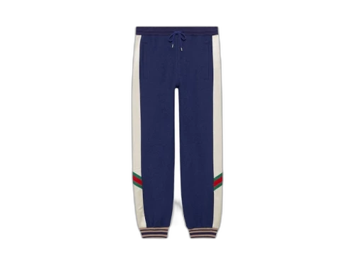 Gucci Web Stripe Colour Block Track Pants Blue