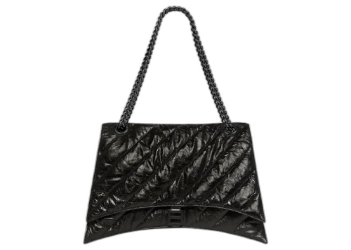 Balenciaga Crush Quilted Large Chain Bag Black