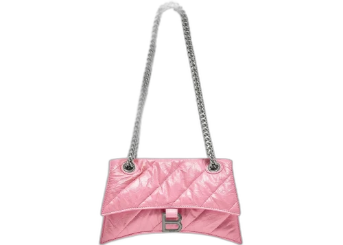 Balenciaga Crush Chain Bag Small Quilted Pink