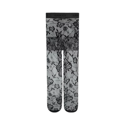 Gucci Tights With Butterfly Motif 'Black'