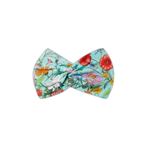 Gucci Flora Print Silk Headband 'Bluette'