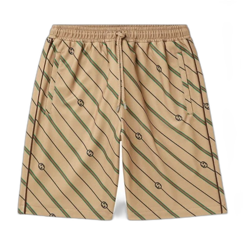 Gucci Twill GG Stripe Shorts 'Beige/Brown'