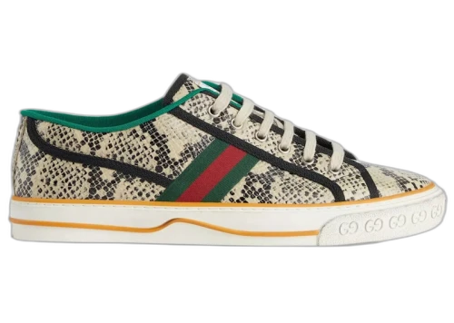 Gucci Tennis 1977 Sneaker Python Skin Beige Black