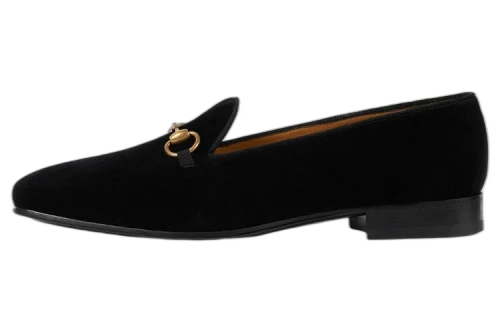 Gucci Gallipoli Horsebit Velvet Loafers Black