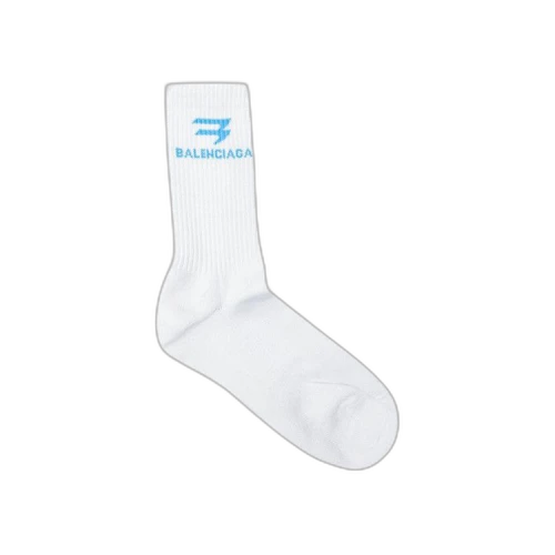 Balenciaga New Sporty Socks 'White/Light Blue'