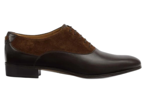 Gucci Double G Panelled Lace-up Shoes Brown Black