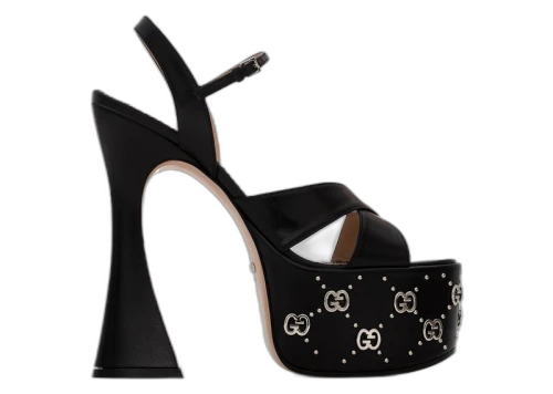 Gucci Interlocking G Studs Sandals Black (Women's)
