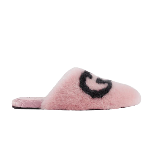 Gucci Faux-Fur Slipper 'Interlocking G - Pink Black' (Women's)