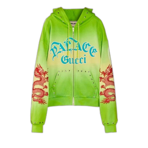 Gucci x Palace Studded And Embroidered Tie-Dye Sweatshirt 'Green'