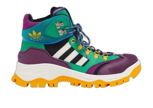 Gucci x Adidas Laced Up Boots Purple Green
