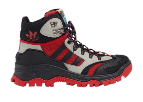 Gucci x Adidas Laced Up Boots Black Red