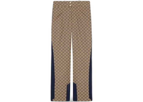 Gucci GG Supreme Canvas Trousers Beige/Navy Blue