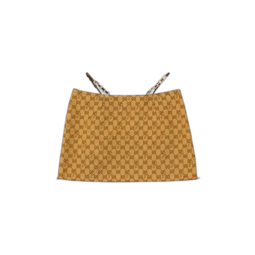 Gucci x Palace Canvas Mini Skirt With Lace And Crystal Details 'Beige'