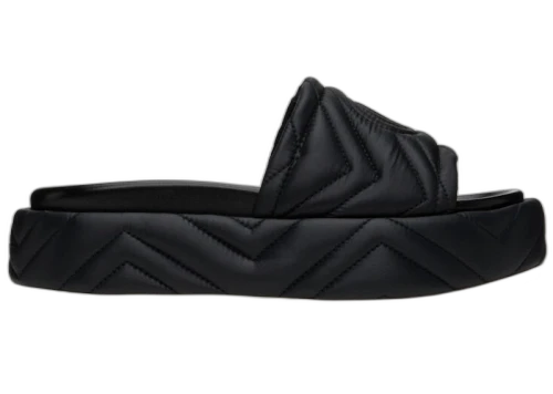 Gucci Quilted Angelina Platform 55 mm Sandal Black (Women's)