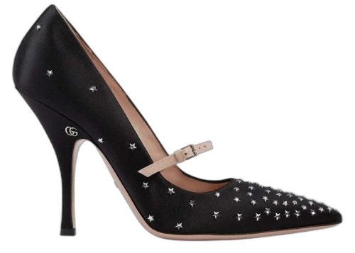 Gucci Jodie Embellished Satin Pumps Black (Women's)