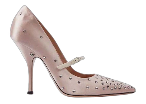 Gucci Jodie Embellished Satin Pumps Pink (Women's)