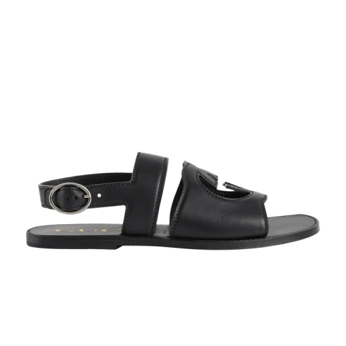 Gucci Cut-Out Detailed Interlocking G Sandals 'Black'