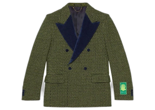 Gucci Double-breasted Blazer Green