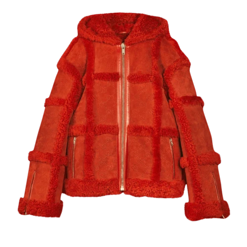 Gucci x Palace Shearling Jacket With Allover GG Embossing 'Red'