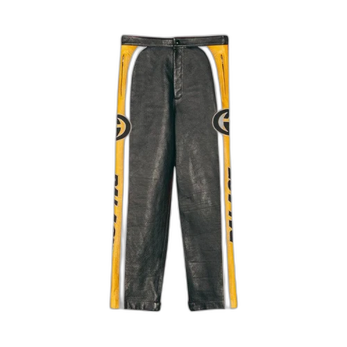 Gucci x Palace Leather Pants With Patches 'Shiny Yellow/Black/White'