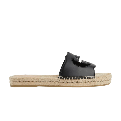 Gucci Interlocking G Cut-Out Espadrille Sandal 'Black'