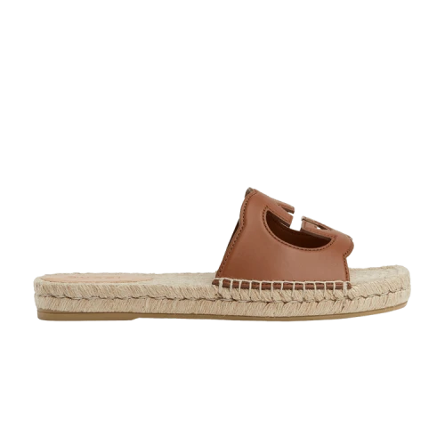 Gucci Interlocking G Cut-Out Espadrille Sandal 'Brown'