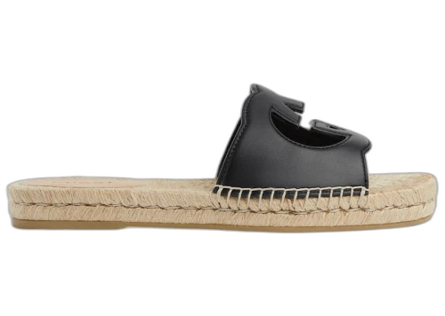 Gucci Interlocking G Cut Slide Sandal Black